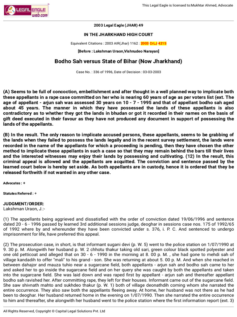 Judgement Print | PDF | Acquittal | Criminal Law