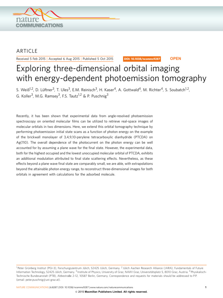 Exploring Three-Dimensional Orbital Imaging With Energy-Dependent ...