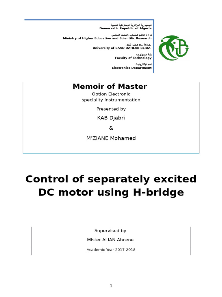DC Motor Control via H-Bridge Design | PDF | Electric Motor | Rectifier