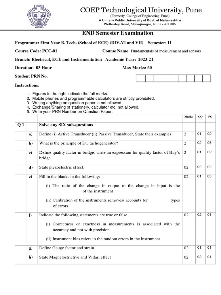 ESE_FMS_Set_I_2024 | PDF | Accuracy And Precision | Measurement