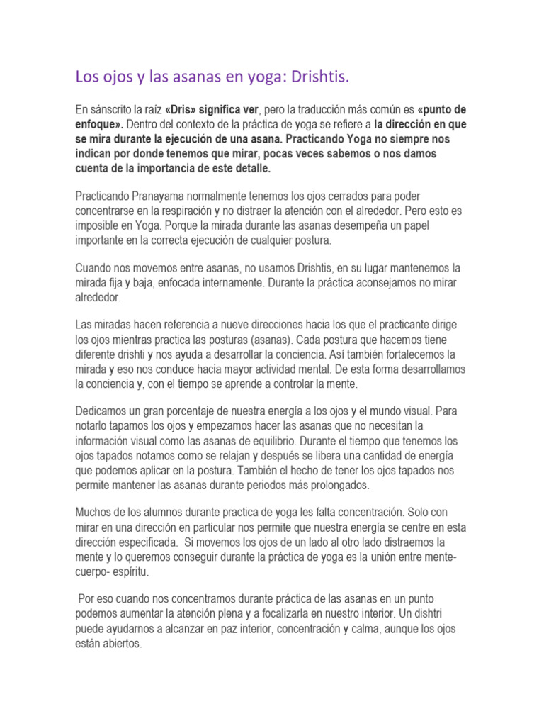 Yoga y Drishtis para la salud ocular | PDF | Ojo humano | Ojo