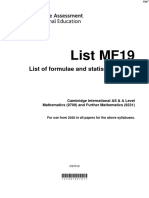 Formulae List - MF19