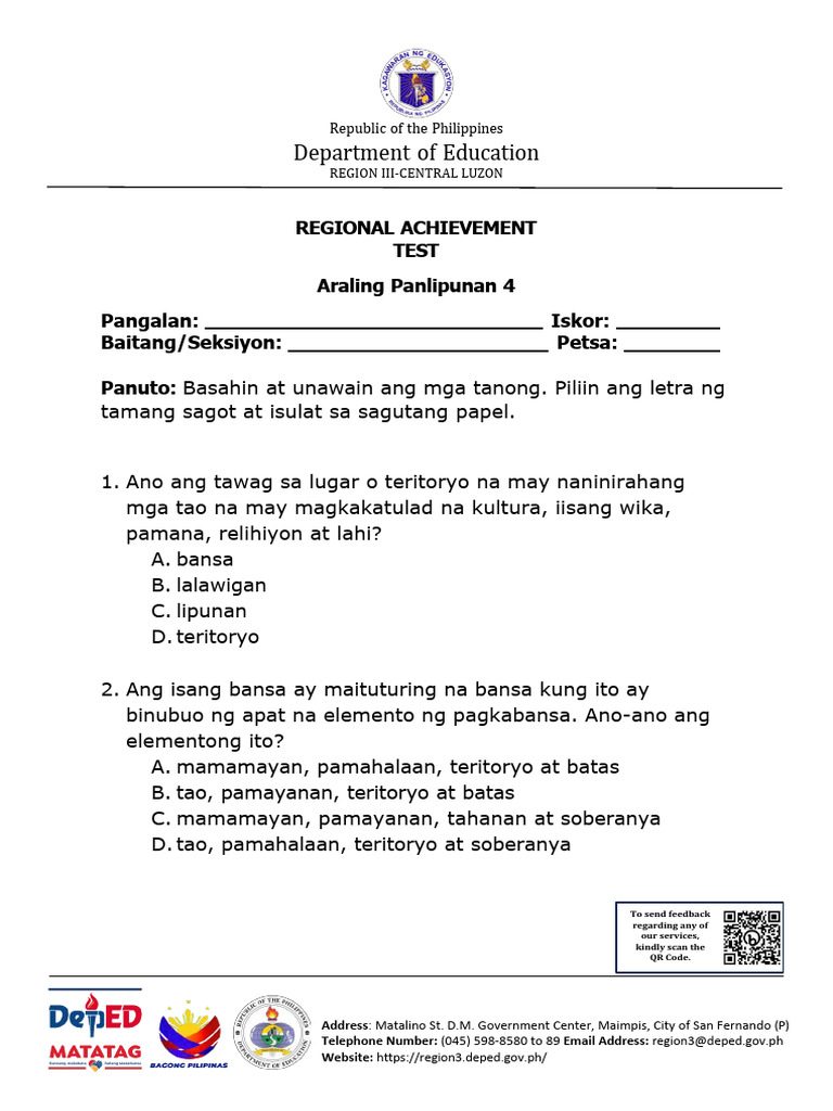 RAT - AP - Grade 4 | PDF