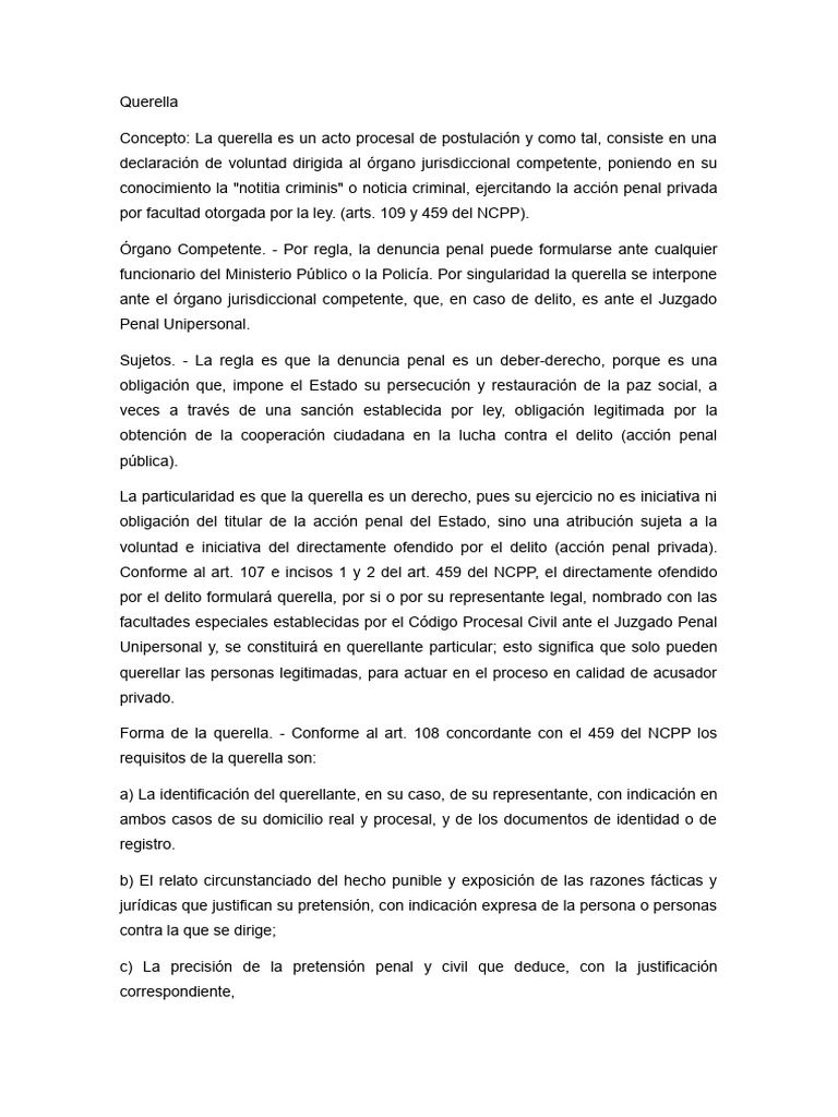 Guía sobre la Querella Penal | PDF | Queja | Gobierno