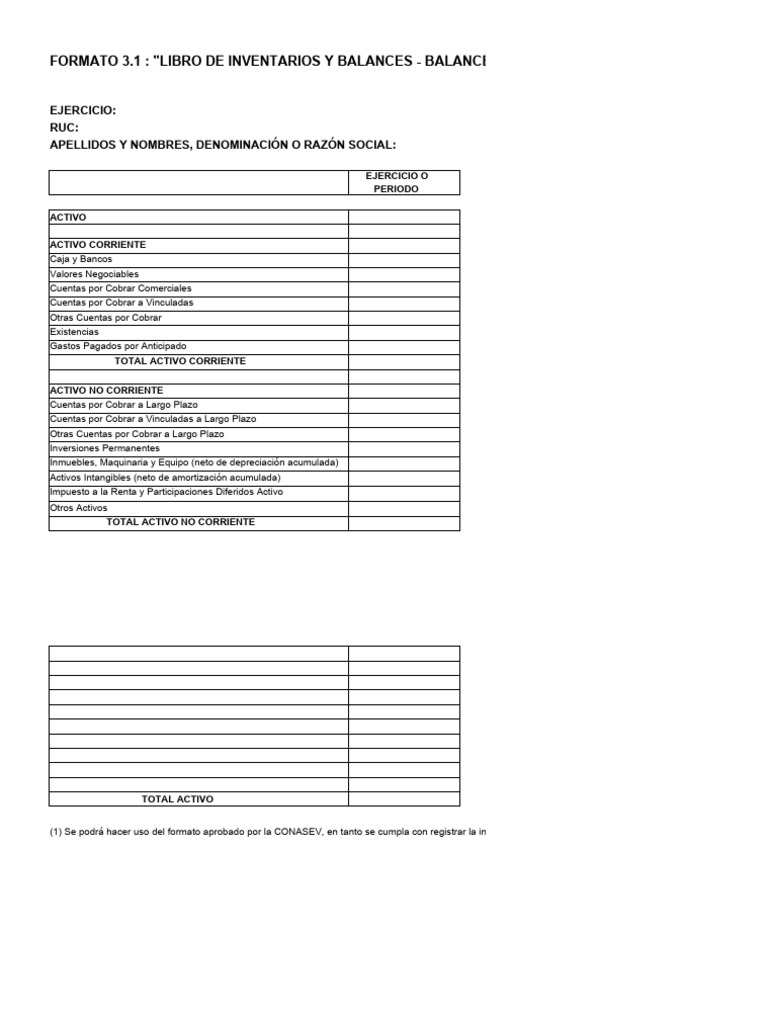 Formatos Contables: Inventarios y Balances | PDF | Contabilidad | Bancos