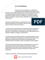 Definitions and Goals of Psychotherapy