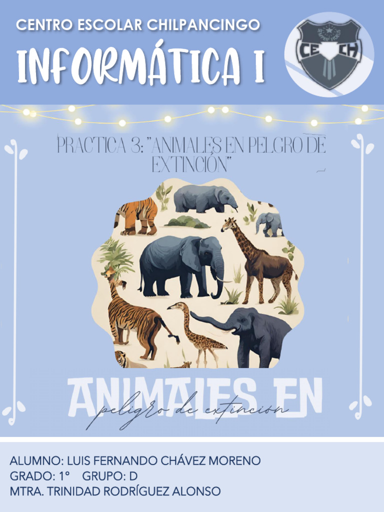 Animales en Extinción - de Luis Fernando 1°d | PDF | Jaguar | Osos