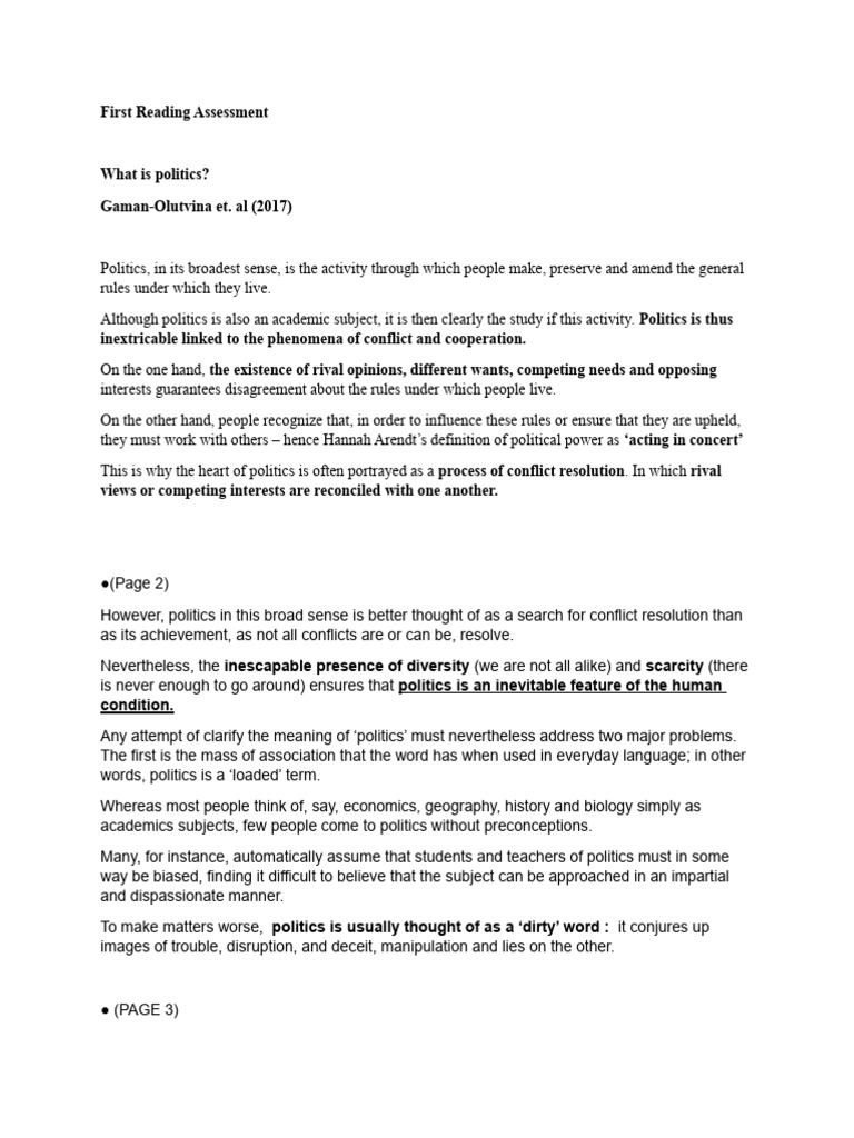 First Reading Assessment | PDF | Concept | Deception