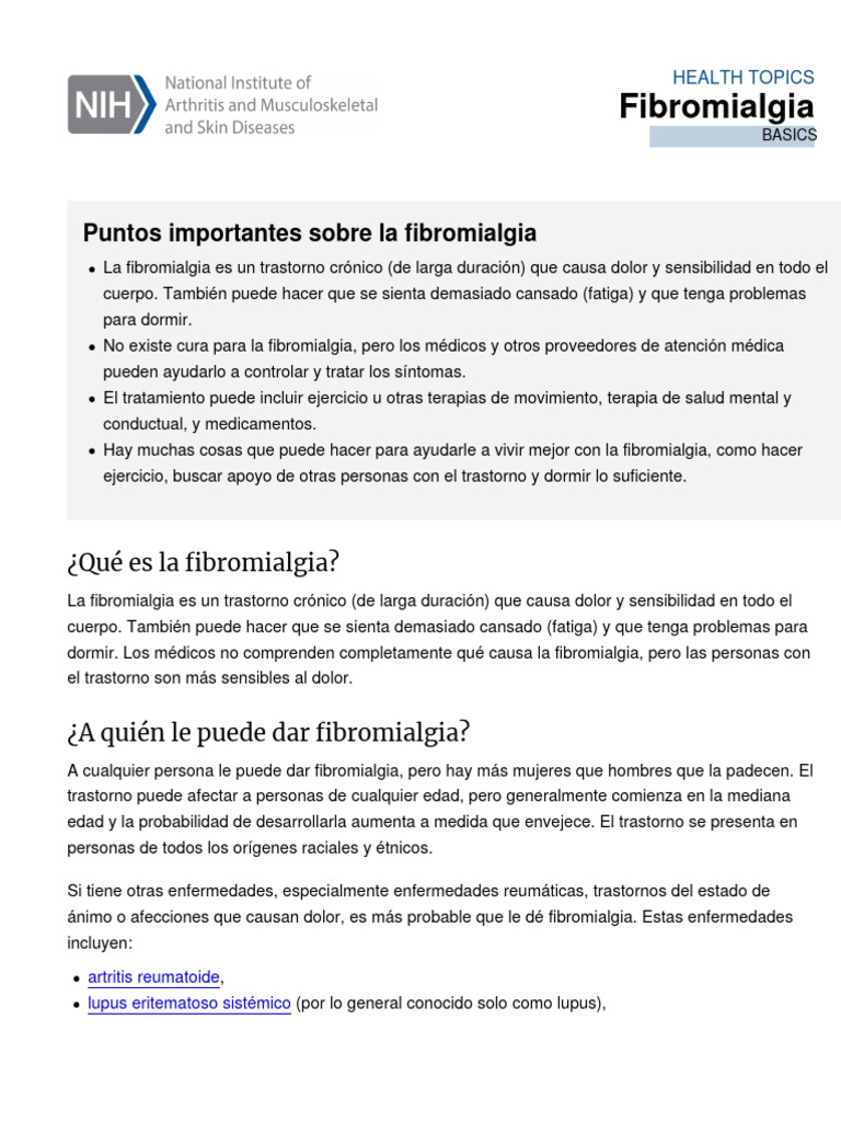 Fibromyalgia Es | PDF | Fibromialgia | Artritis