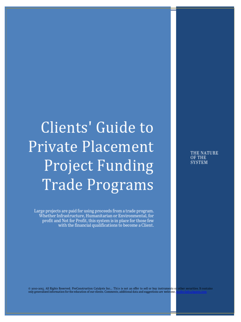 Private Placement Trade Program Guide | PDF | Arbitrage | Debt