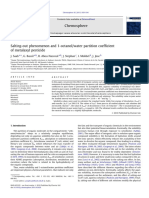 Salting-Out Phenomenon and 1-Octanol:Water Partition Coefficient of Metalaxyl Pesticide