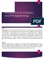 Introduction To Analytics and R-Programming