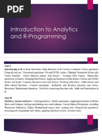 Introduction To Analytics and R-Programming