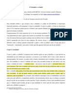 O Trabalho É A Atividade Básica Do Ser Humano e Sem Ele Não Há Nada