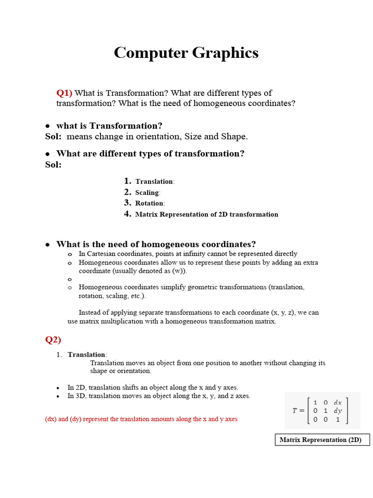 Computer Graphics | PDF