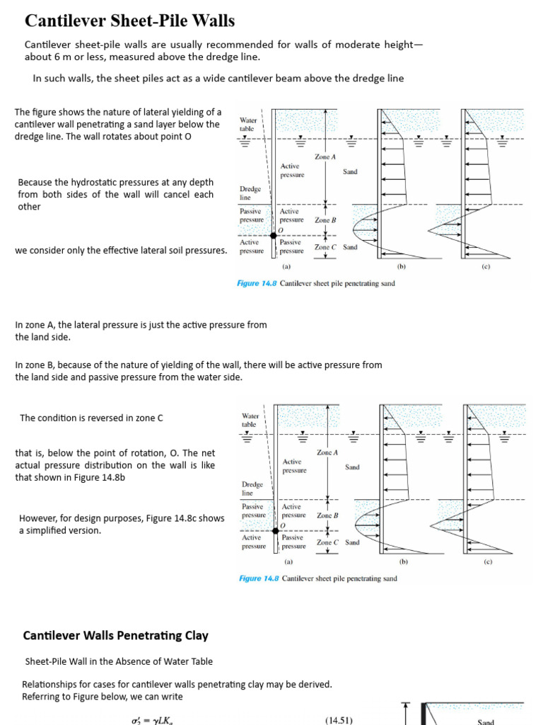 Cantilever Sheet-Pile Wall Design Guide | PDF