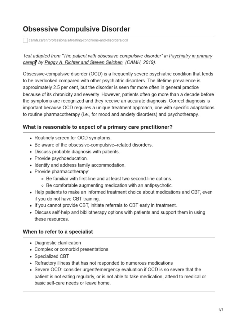 OCD General Info | PDF