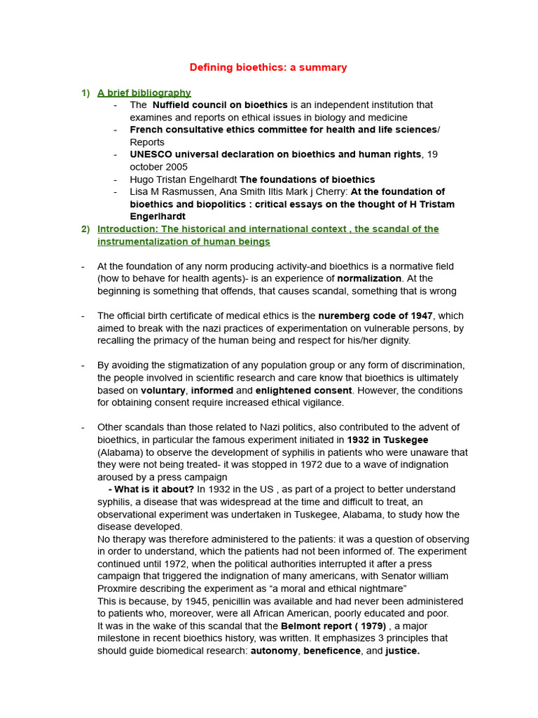 Defining Bioethics Pdf Bioethics Immanuel Kant