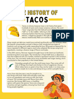 Tacos Reading Comprehension Worksheet for Middle School in a Yellow Red Fun Style
