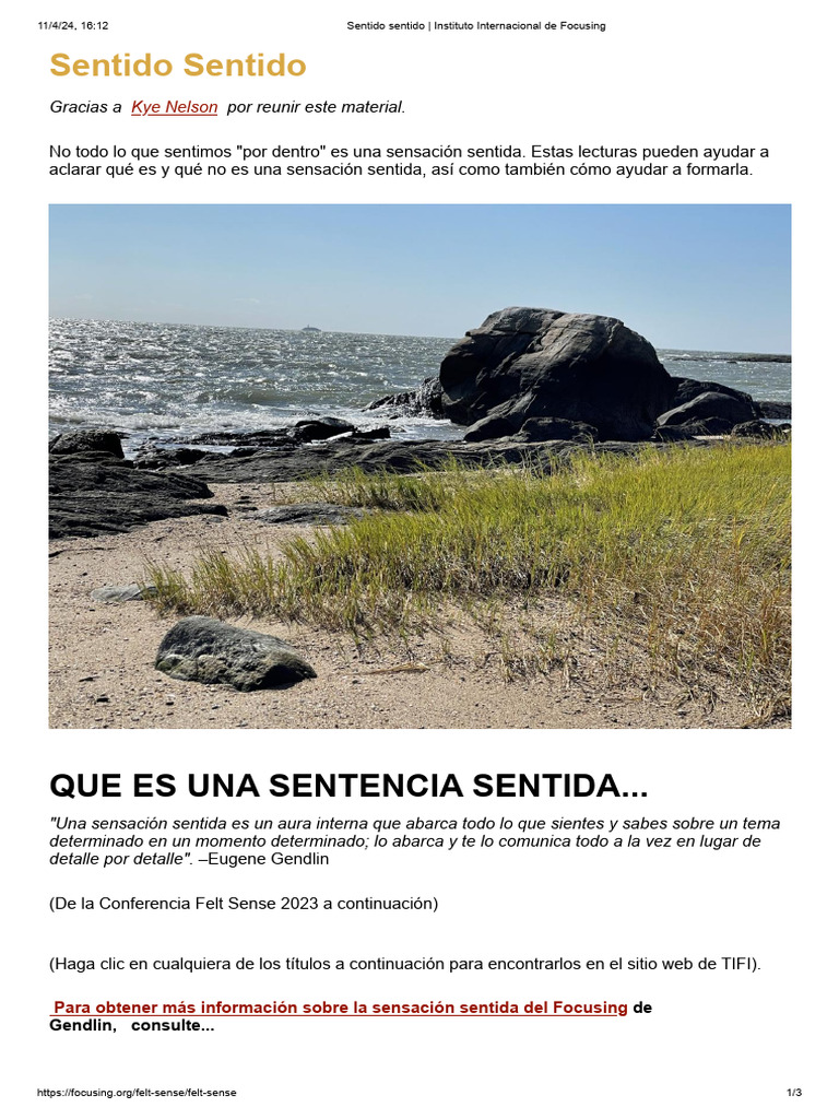 Qué es la Sensación Sentida en Focusing | PDF | Sicología