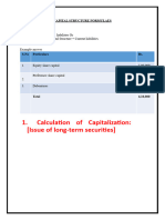 Capital Structure Formulaes