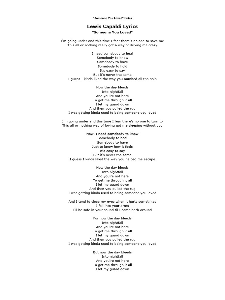 lyrics lewis capaldi-someone _ you_loved_(128k)unknown