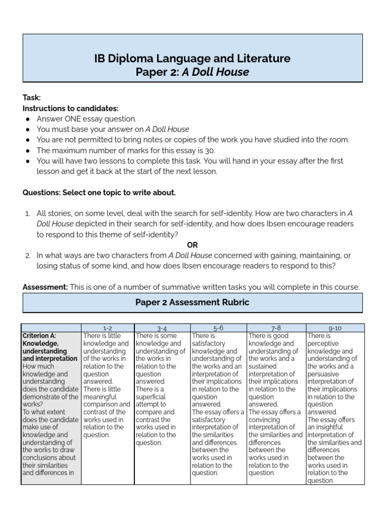 A Doll House Summative Download Free PDF Essays Accuracy And