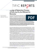 Design of Reduction Process of SnO2 by CH4 For Eff