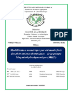 Modélisation Numérique Par Éléments Finis Des Phénomènes Thermiques de La Pompe Magnétohydrodynamique (MHD)