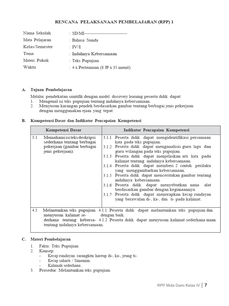 RPP Mida Dami KLS 4 | PDF