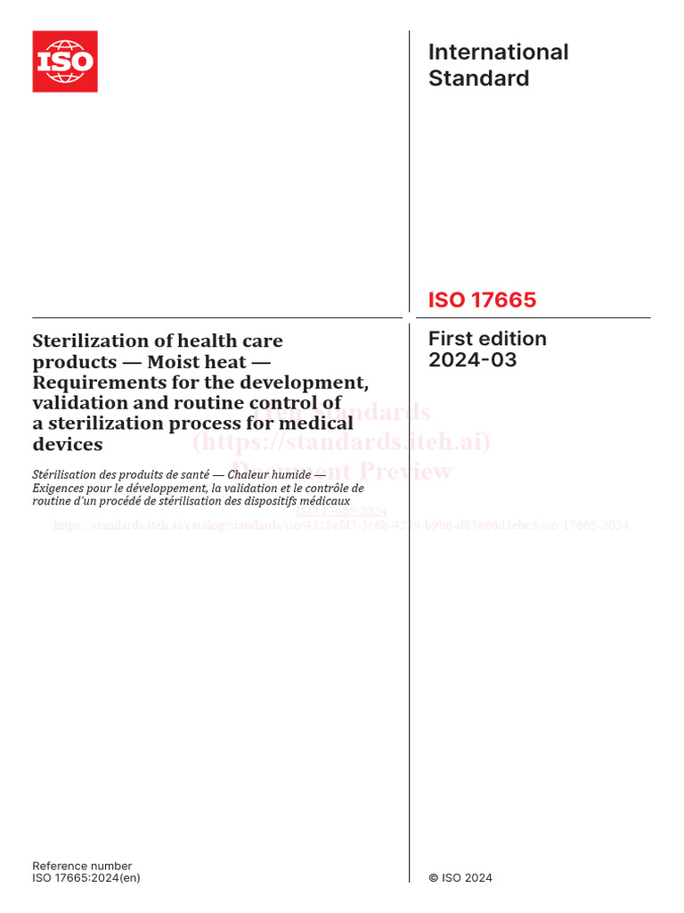 ISO Esterilizaci N 17665 2024 03 1711832677 | PDF | Sterilization