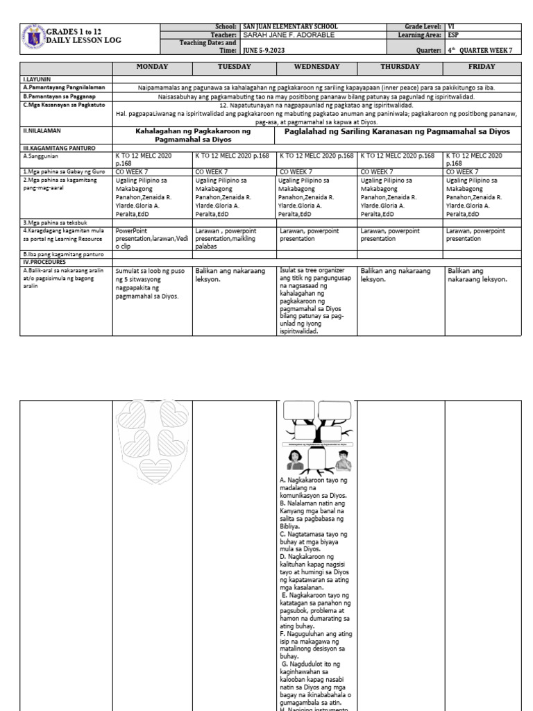 Esp 6 - DLL - Week 7 - Q4 | PDF