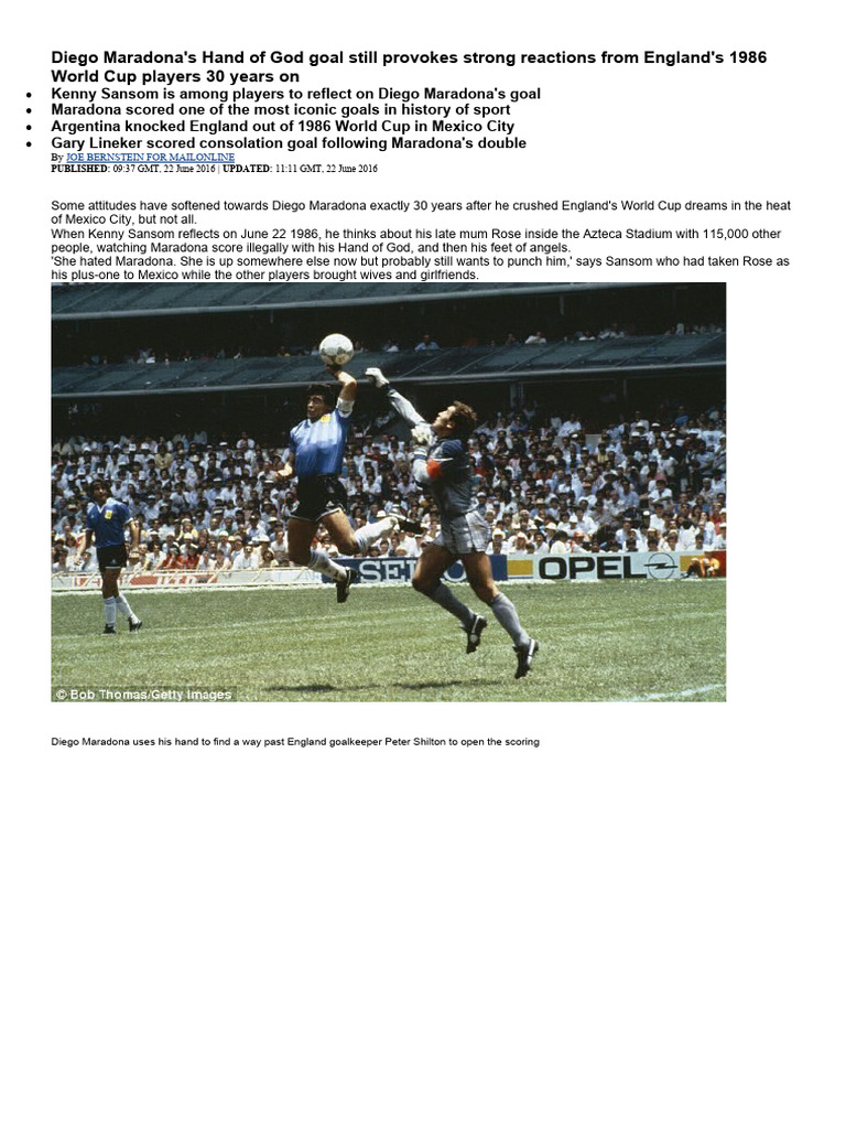 Cheating and Doping | PDF | Diego Maradona | Association Football
