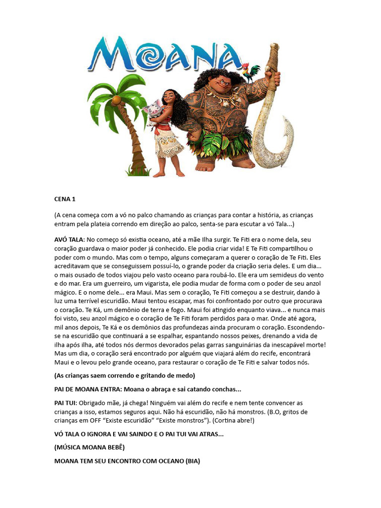 MOANA | PDF | Moana (filme de 2016)