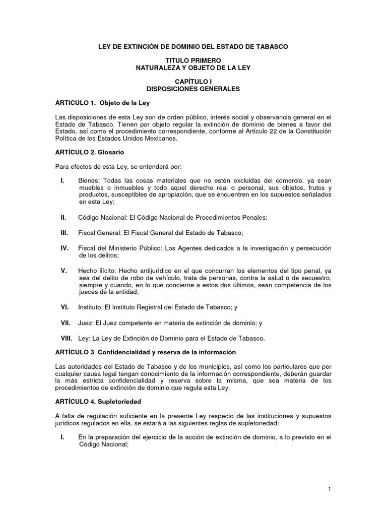 Ley de Extincion de Dominio | PDF | Propiedad | Sentencia (ley)