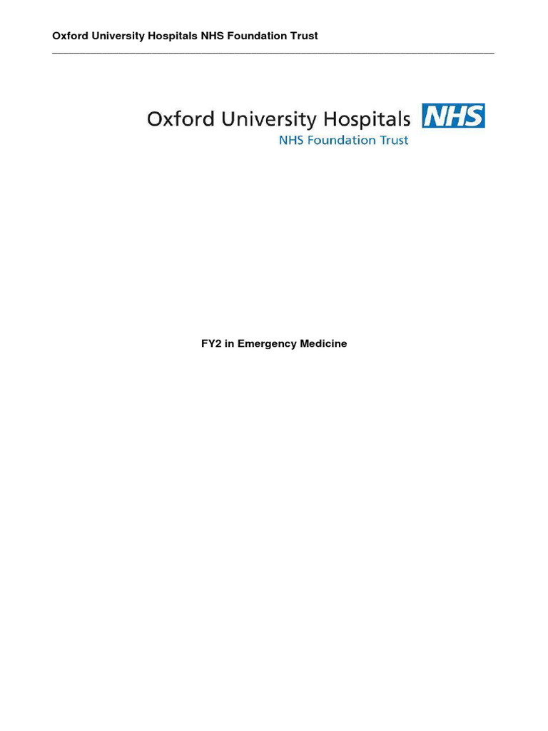 FY2 Emergency Medicine Posts Available | PDF | Emergency Department ...