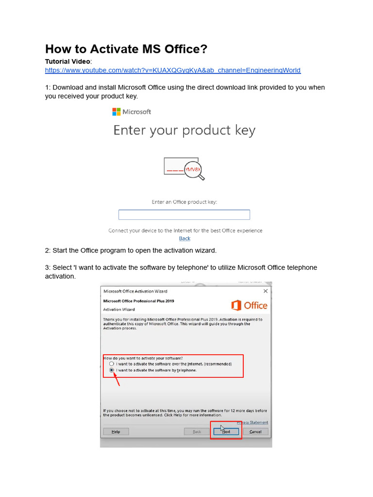 How to activate ms office pdf