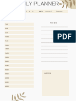 Planner Mensal Permanente Moderno Documento A4 Mostarda e Verde 