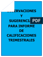 OBSERVACIONES Y SUGERENCIAS