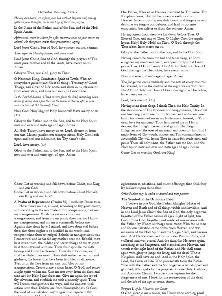 Morning Prayers | PDF | God The Father | Lord's Prayer