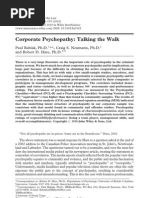 Download Corporate Psychopathy Talking the Walk Babiak Neumann Hare by Shmall Atan SN73187075 doc pdf