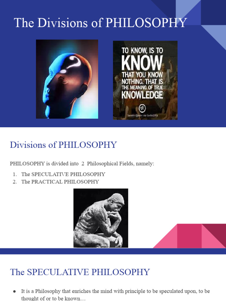 The Divisions of PHILOSOPHY 1 | PDF | Reason | Soul
