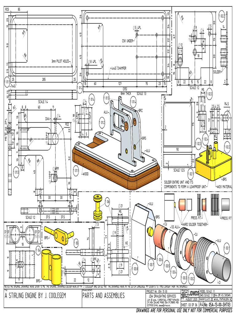 Stirling Engine Assembly Drawings | PDF