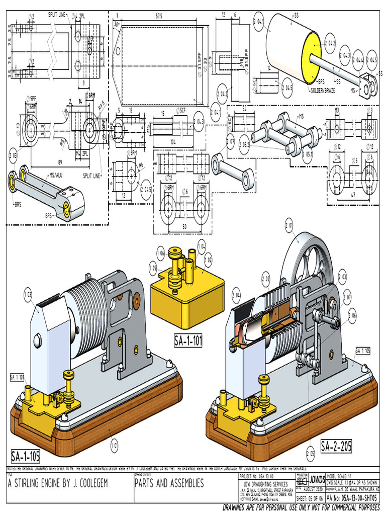 Stirling Engine Design Drawings | PDF