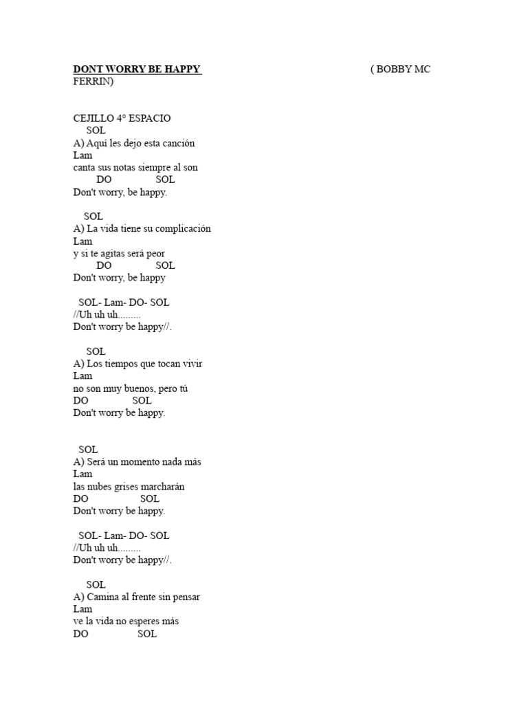 Dont Worry Be Happy Pdf