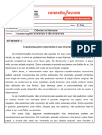 Atividade - Transformações reversíveis e não reversíveis