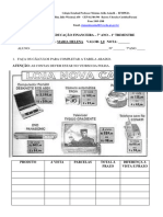 Atividade Ed. Financeira - 7º Ano