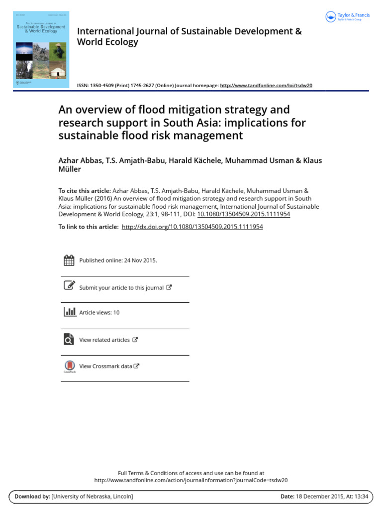 Abbas Et Al. (2015) - An Overview of Flood Mitigation Strategy and ...
