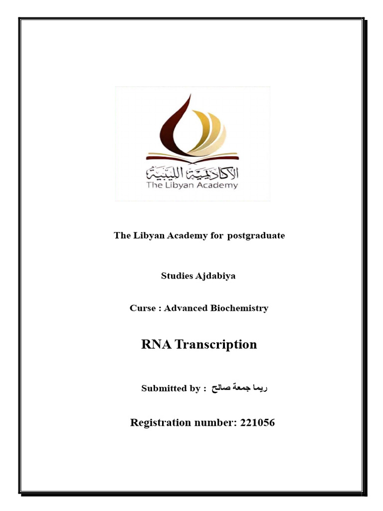 RNA Transcription | PDF | Rna | Biosynthesis