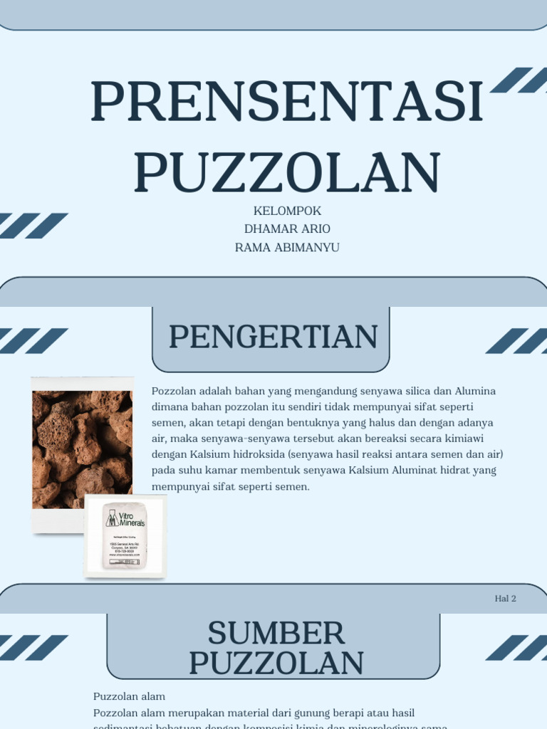 Puzzolan: Jenis dan Fungsinya dalam Beton | PDF